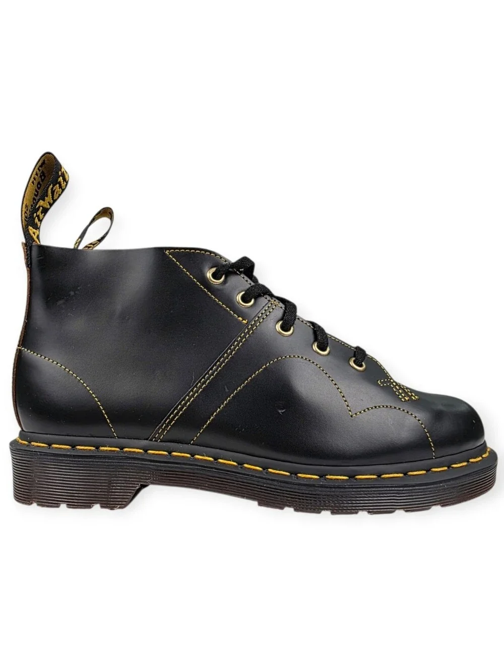 Dr. Doc Martens Church Monkey Boots Men's Size 7 Women's 8 Black EUC * No Box*